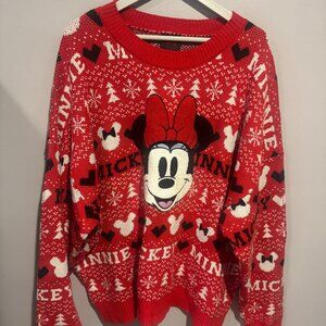Vintage Like Forever 21 X Disney Plus Minnie Mouse Red Ugly Christmas Sweater 3X